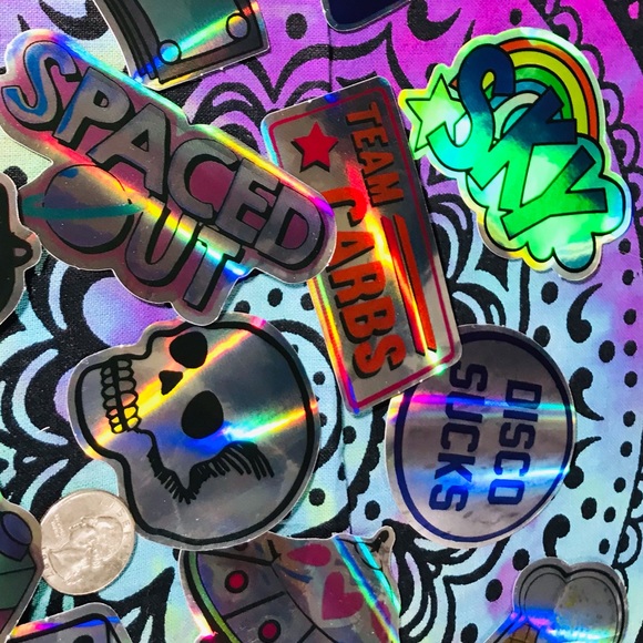 Disco Sucks Metallic Prismatic Reflective Single Decor Sticker - Picture 6 of 10